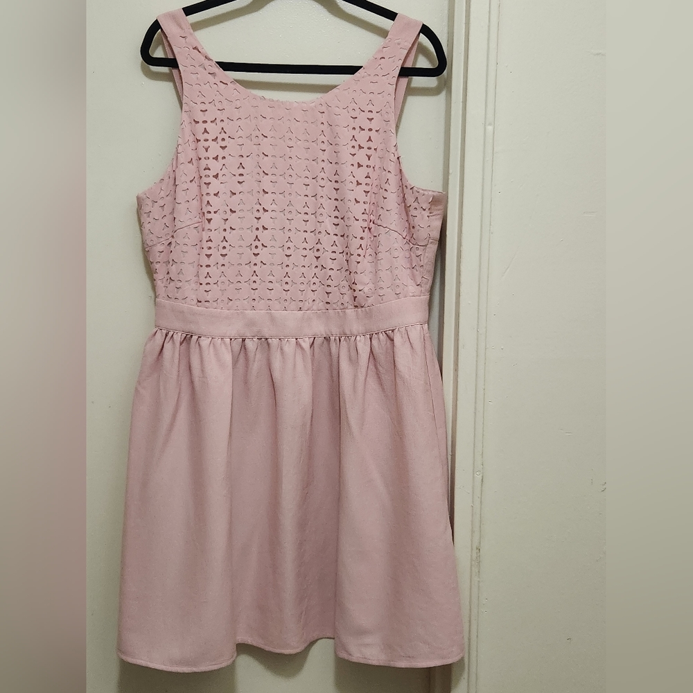 Forever 21 Plus mini dress in pink with cinched waist